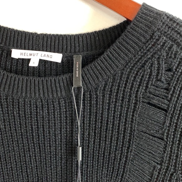 NWT Helmut Lang Black Cashmere Blend “Destroyed” Design Knit Dress - Picture 5 of 15